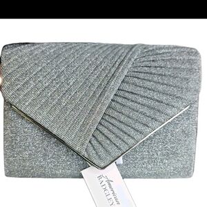 Badgley Mischka Metallic Silver Clutch